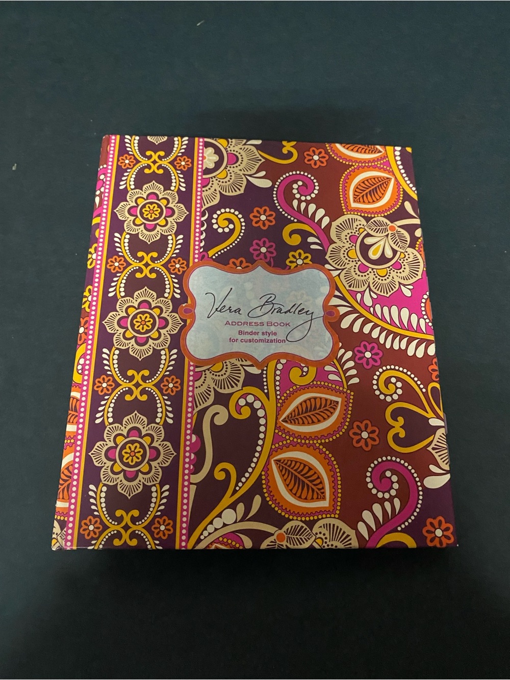 Vera Bradley Floral Paisley Binder Address Book in Purple, Pink, Orange, Yellow
